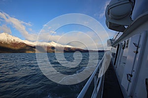 Sightseeing RÃ Â Ã‚Â­os de Hielo Cruise ship boat near glaciers Upsala and Spegazzini in Patagonia, Argentina